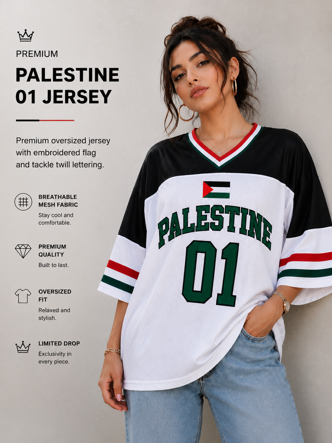 Premium Palestine Oversize Jersey